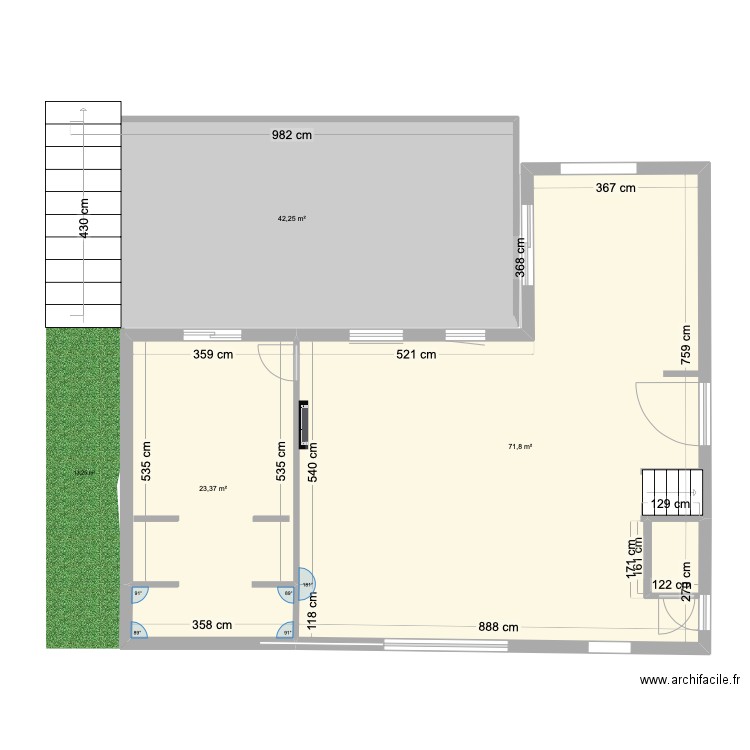 lacha1. Plan de 3 pièces et 137 m2