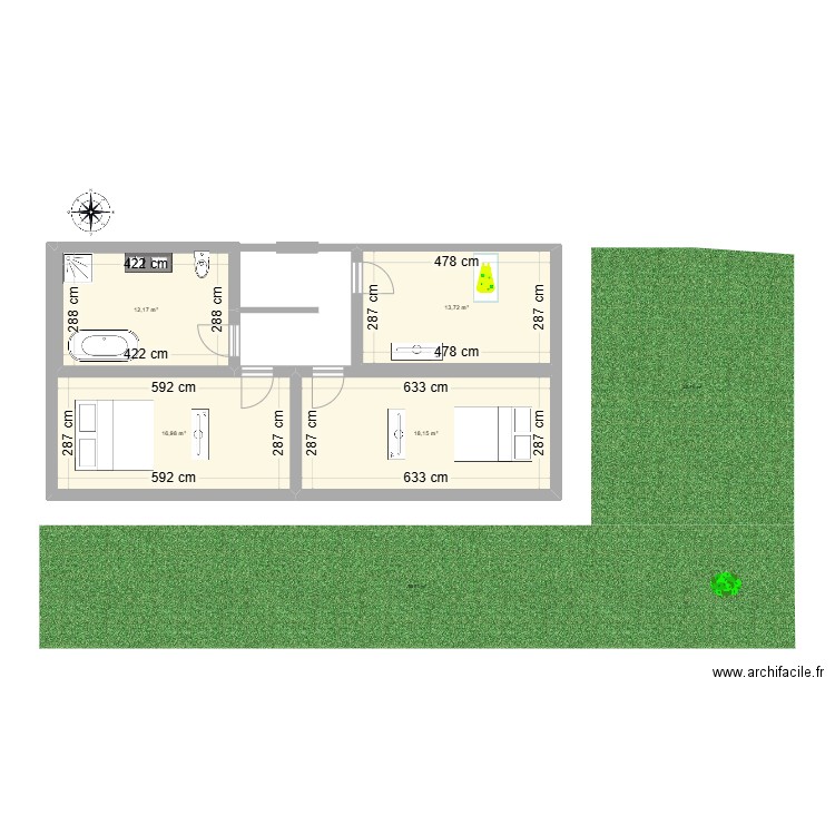 Anais PECOURT. Plan de 4 pièces et 61 m2