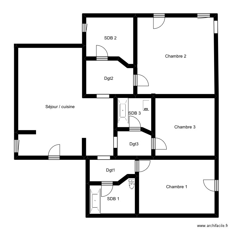 Logement 0A5. Plan de 10 pièces et 146 m2