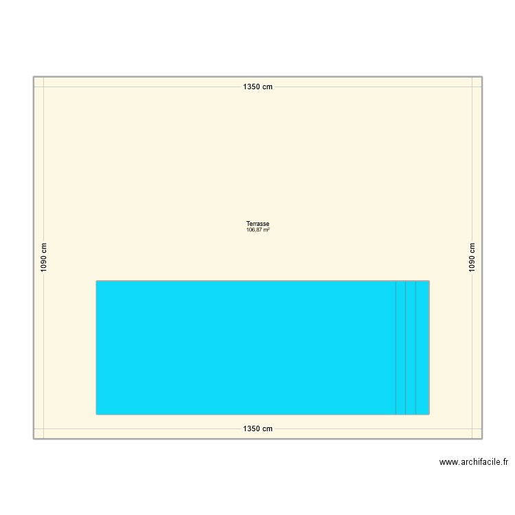 Diot - Terrasse extérieure. Plan de 2 pièces et 187 m2