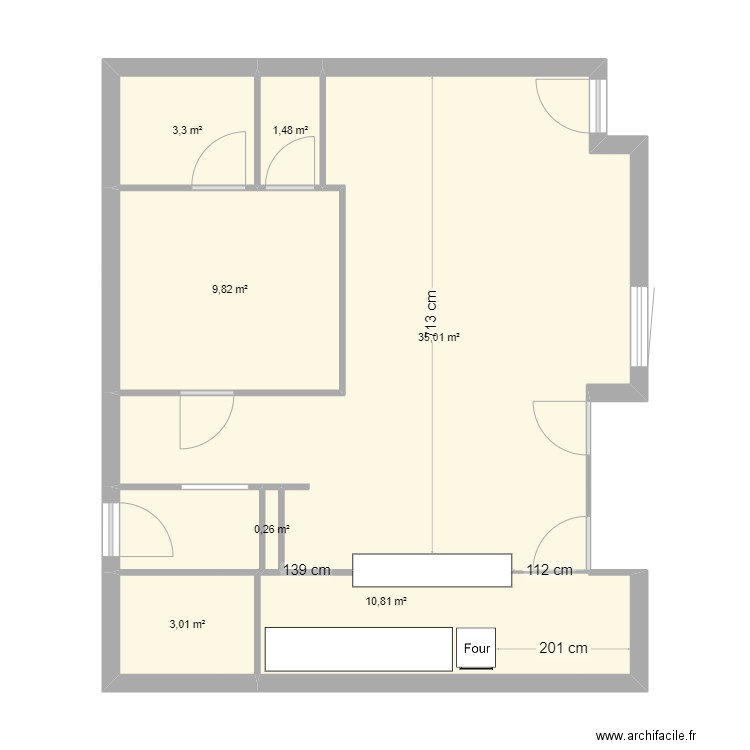 t2 magistère projet 2. Plan de 7 pièces et 64 m2