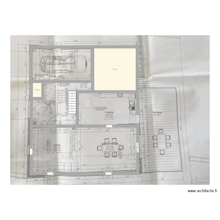 Le roux. Plan de 2 pièces et 18 m2