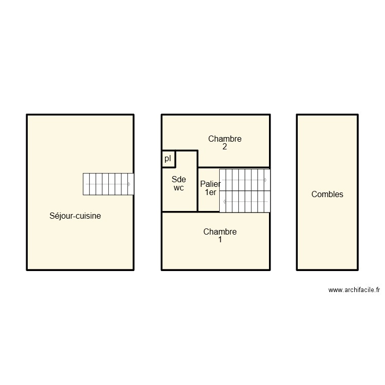 PLOBANNALEC LESCONIL EKMAN. Plan de 7 pièces et 57 m2