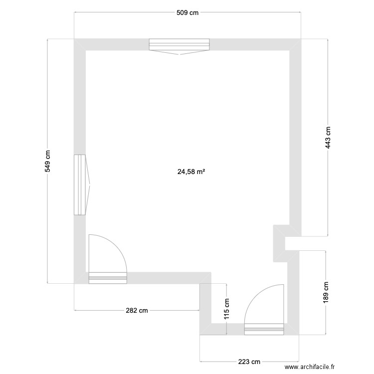 TEJONA. Plan de 1 pièce et 25 m2