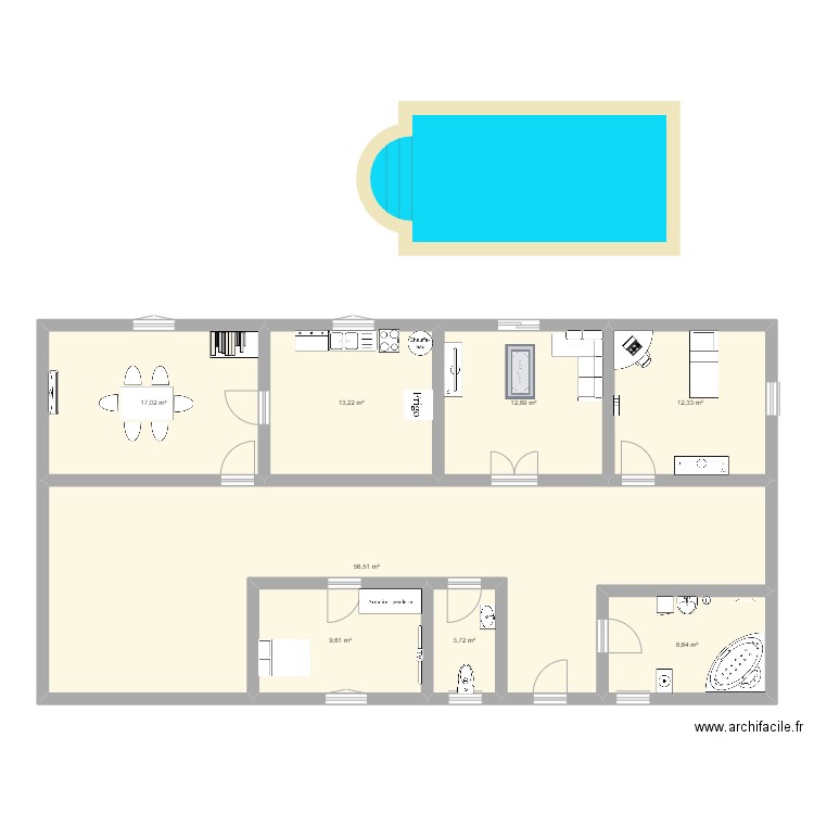 maison theo. Plan de 8 pièces et 134 m2