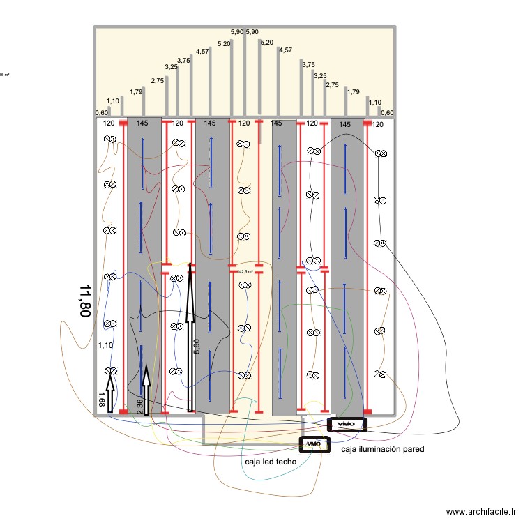 sala arriba 7. Plan de 3 pièces et 182 m2