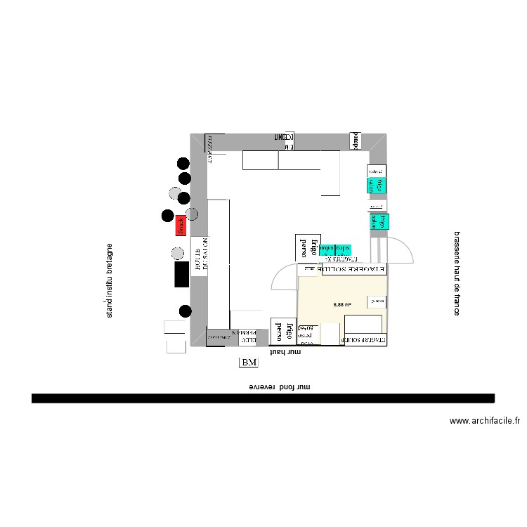 salon2025 vers 6par6.50. Plan de 1 pièce et 7 m2