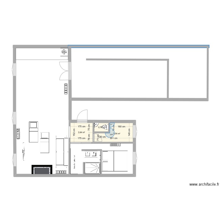 épinettes 1. Plan de 3 pièces et 7 m2