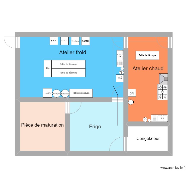 Boucherie brouillon2. Plan de 5 pièces et 49 m2