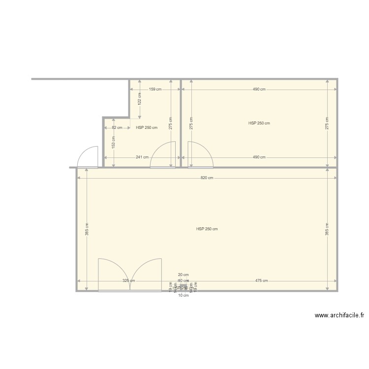 church hall. Plan de 4 pièces et 51 m2