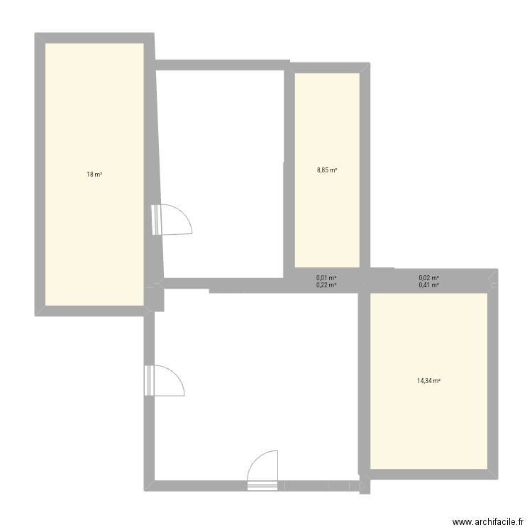 Essai 1. Plan de 7 pièces et 42 m2