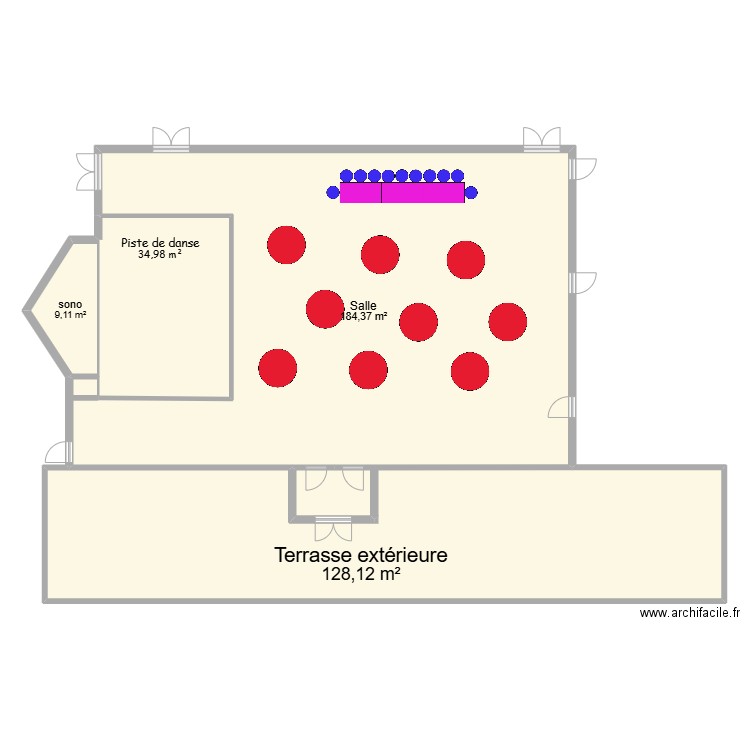 mariage. Plan de 4 pièces et 357 m2