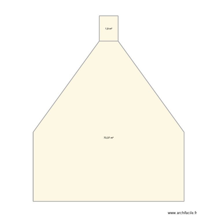 20250224-Projet ROGER pignon droit. Plan de 2 pièces et 75 m2