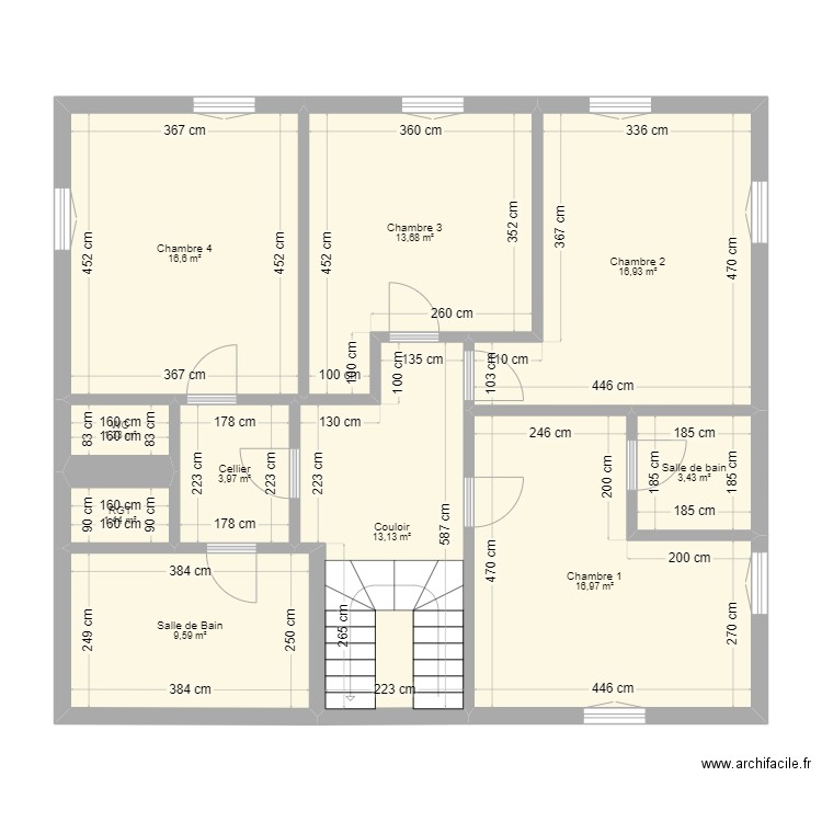 R+1 MAM pontivy. Plan de 10 pièces et 97 m2