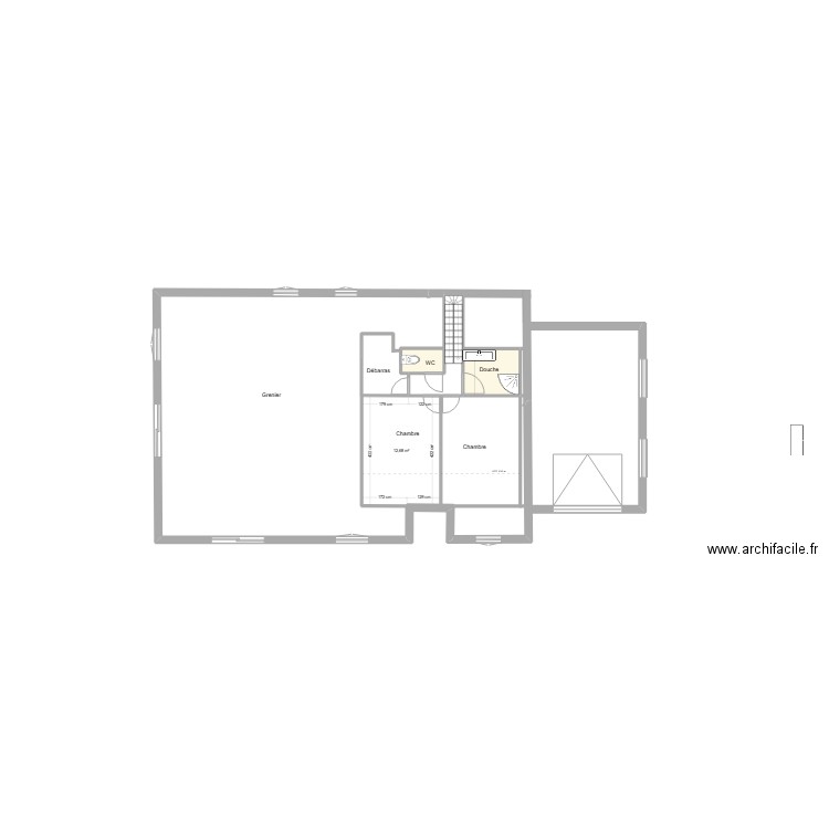 Etage 02 2025 01 07. Plan de 3 pièces et 18 m2