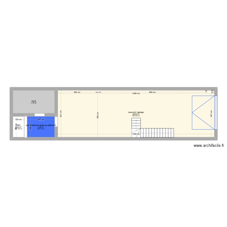 mauléon garage. Plan de 4 pièces et 73 m2