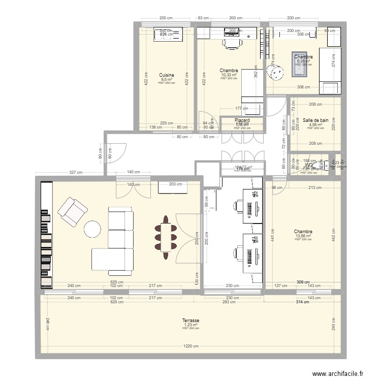 caetano cecile et richard 2. Plan de 10 pièces et 79 m2