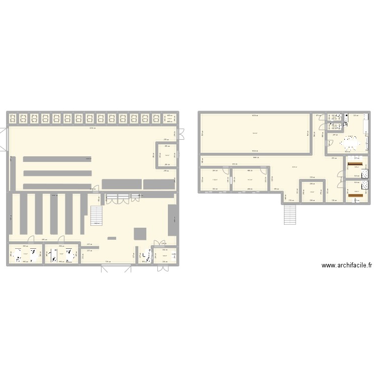 magasin schinazi. Plan de 31 pièces et 633 m2