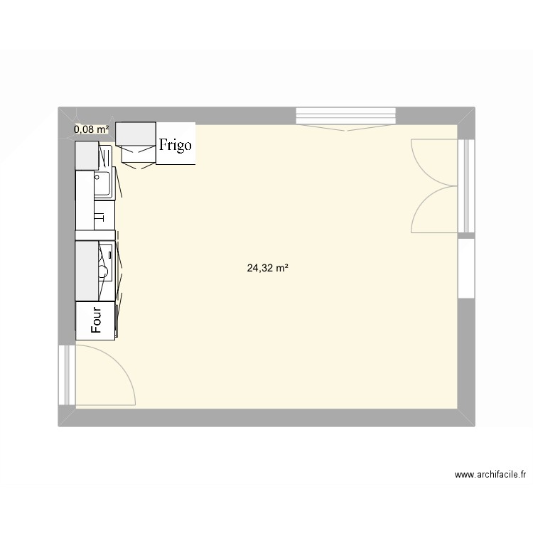 plan Carole. Plan de 2 pièces et 24 m2