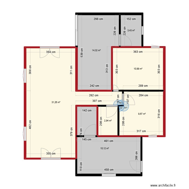 MARIE ANNE. Plan de 7 pièces et 88 m2