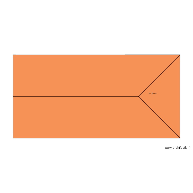 garage. Plan de 1 pièce et 21 m2