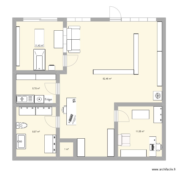 plan balneadog . Plan de 6 pièces et 92 m2