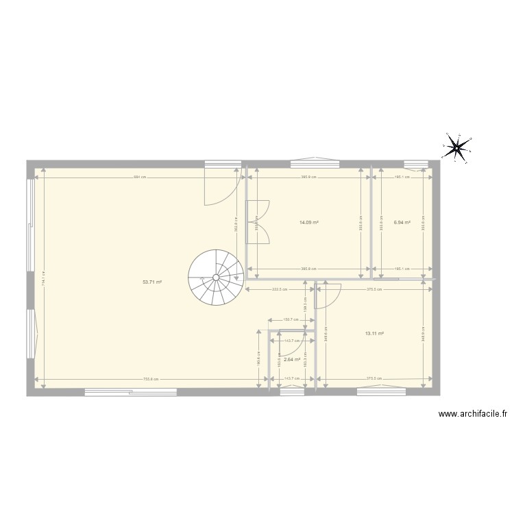 Projet Emilie/Guillaume. Plan de 1 pièce et 92 m2