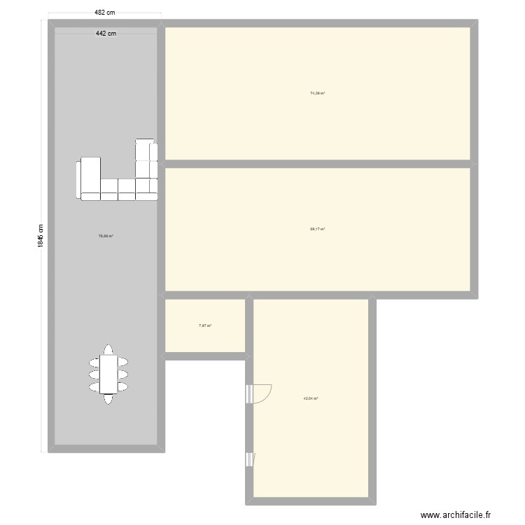 maison 1. Plan de 5 pièces et 272 m2