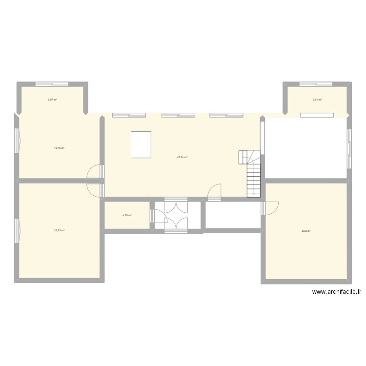 maison. Plan de 7 pièces et 137 m2