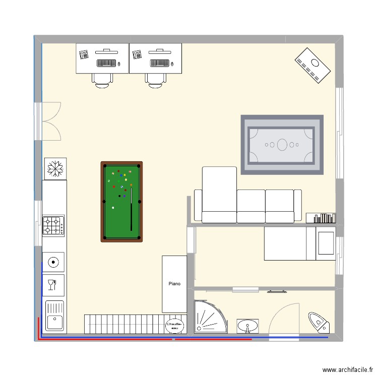 Petite maison - V2. Plan de 3 pièces et 58 m2