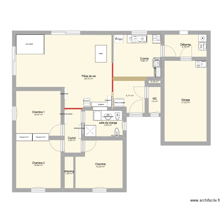 Ptits bambous. Plan de 13 pièces et 109 m2