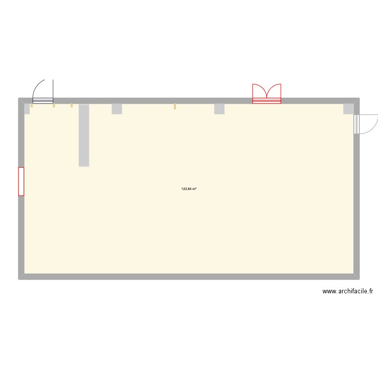 Remise Panos. Plan de 1 pièce et 124 m2