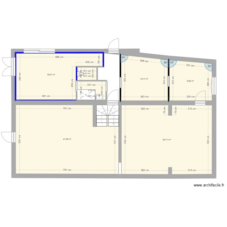 Arriere maison 2. Plan de 7 pièces et 124 m2