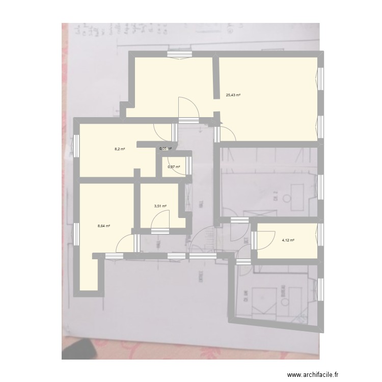 plan 02. Plan de 7 pièces et 51 m2