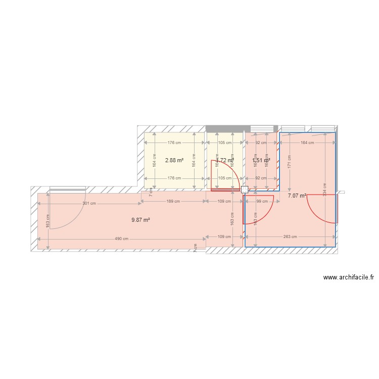 rdc4. Plan de 5 pièces et 23 m2