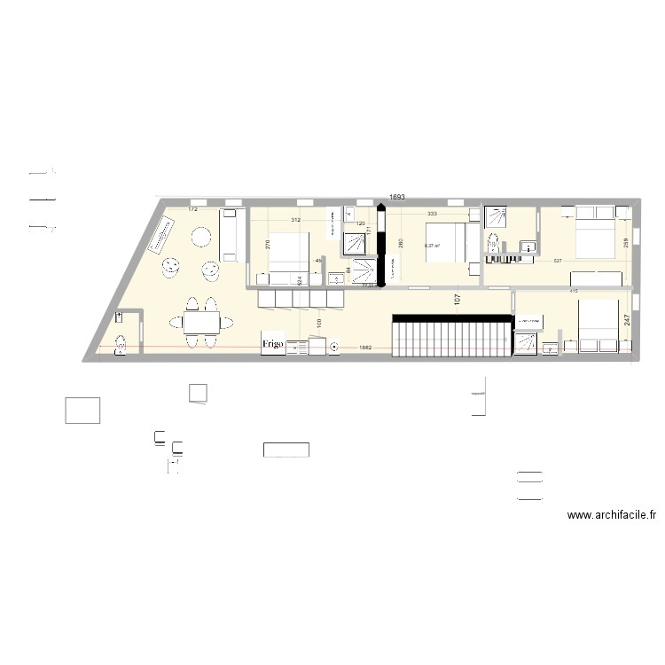 SRDL PAVILLONS 2. Plan de 2 pièces et 87 m2