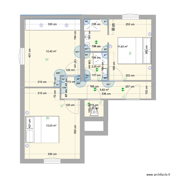 travaux bas grezieu. Plan de 6 pièces et 47 m2