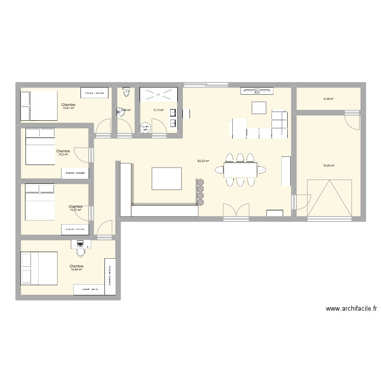 maison . Plan de 9 pièces et 140 m2