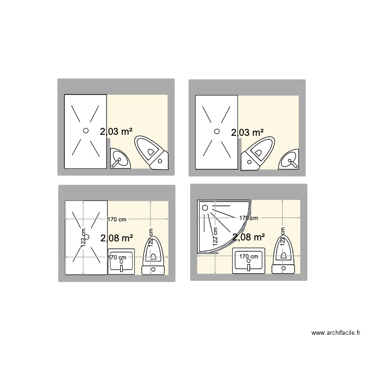 SdB Rdc. Plan de 4 pièces et 8 m2