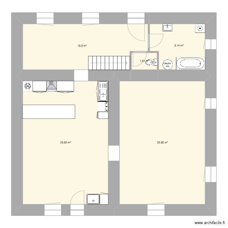 Maison Plan de Base avec aménagements. Plan de 12 pièces et 176 m2