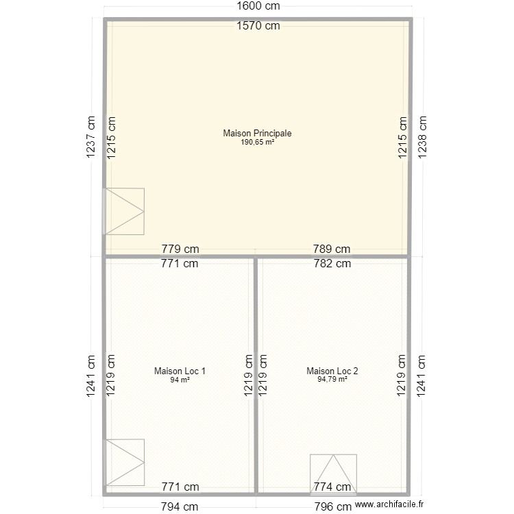 3Villas. Plan de 3 pièces et 379 m2