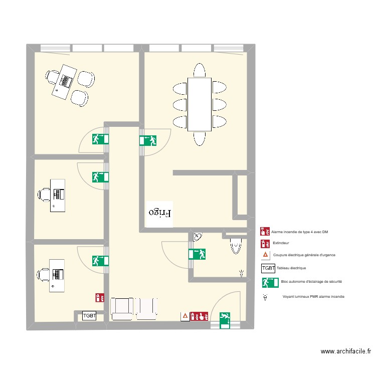 agence du domicile domus medica sécurité. Plan de 8 pièces et 60 m2