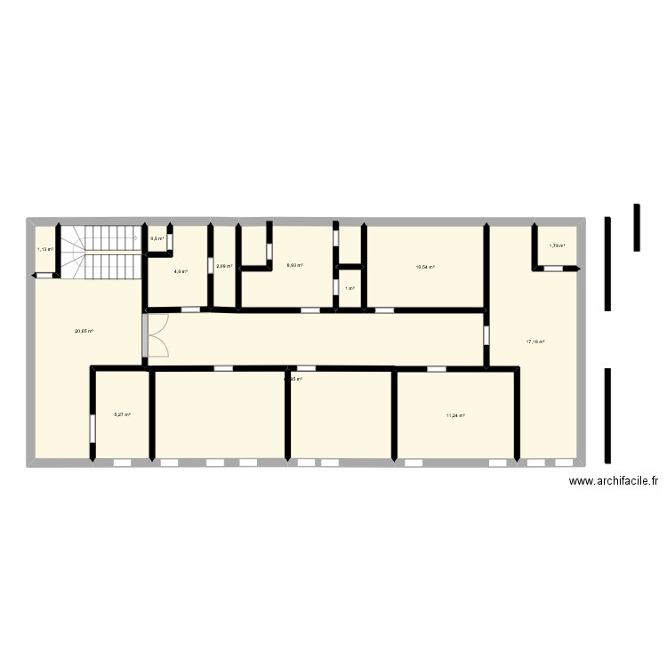 spa. Plan de 13 pièces et 127 m2