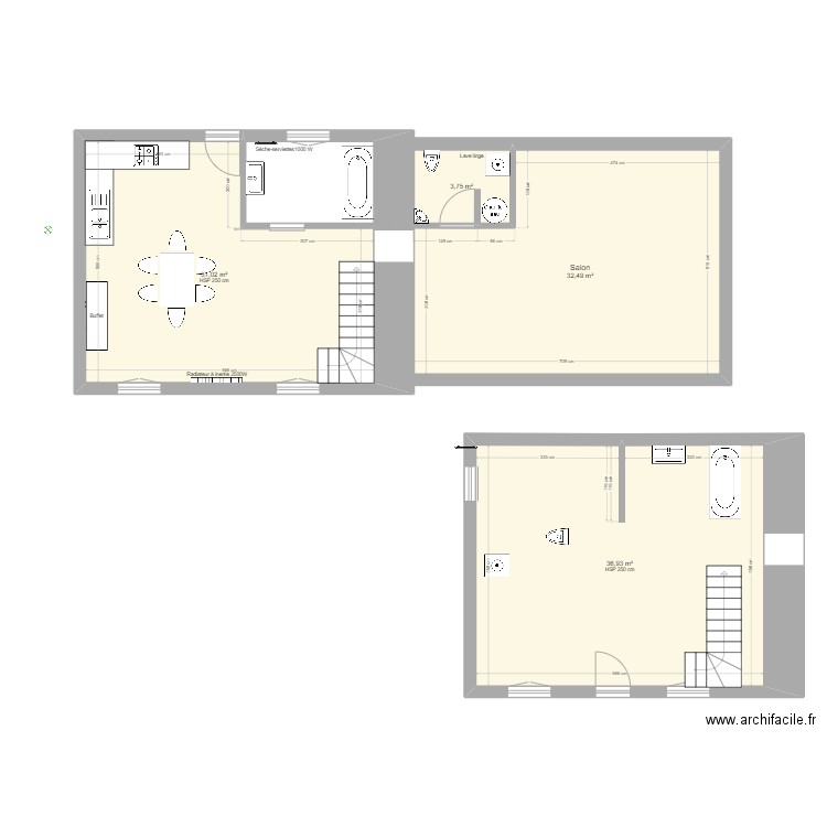 test 2. Plan de 4 pièces et 104 m2