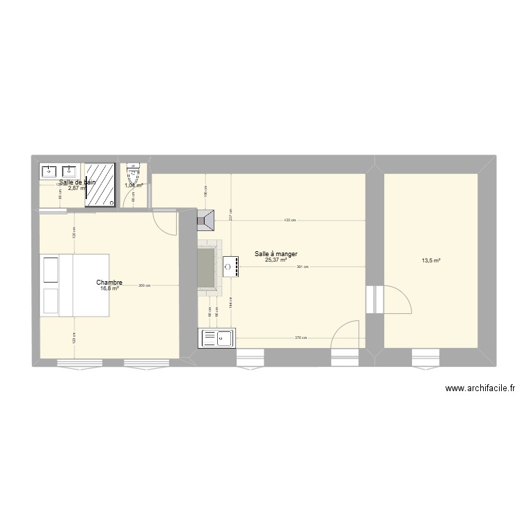 SABLONNIERE ACTUEL. Plan de 5 pièces et 60 m2