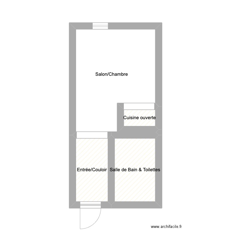 Melle Cosy Studio. Plan de 4 pièces et 18 m2