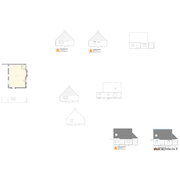 Plan maison. Plan de 1 pièce et 95 m2