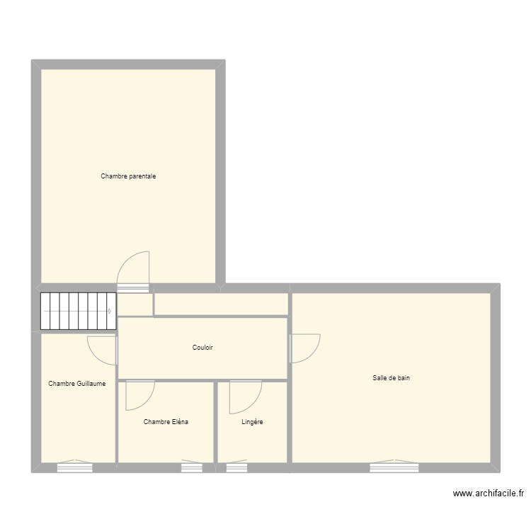 etage 1. Plan de 8 pièces et 86 m2