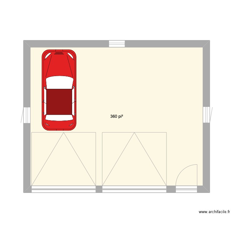 garage. Plan de 1 pièce et 33 m2