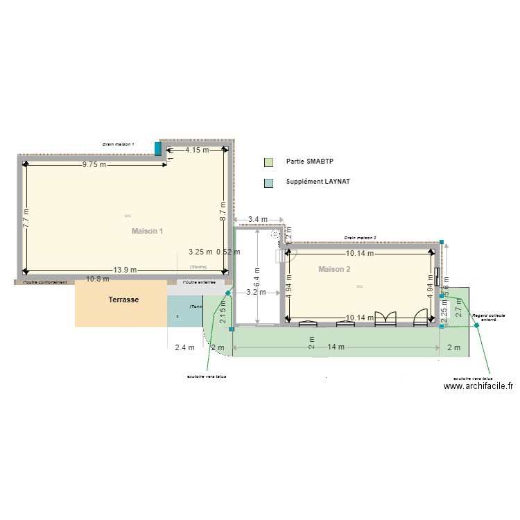 Travaux-étanchéité-sol 02-2025. Plan de 8 pièces et 210 m2